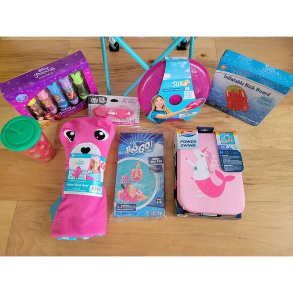 Girls 9 pieces summer swimming beach pool essentials set - Picture 2 of 12